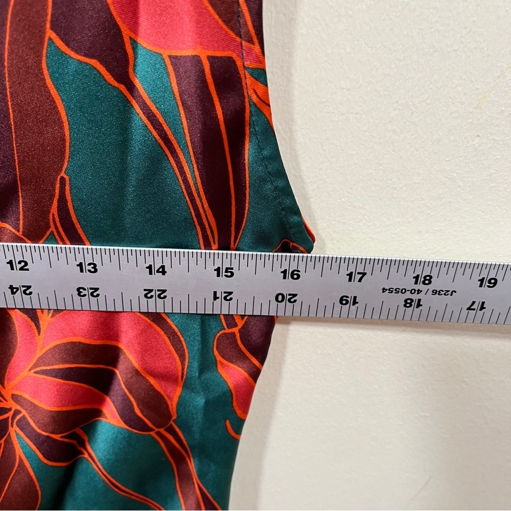 House of Harlow 1960Revolve satin floral slip maxi dress cut-out tie waist L EUC - Picture 4 of 7